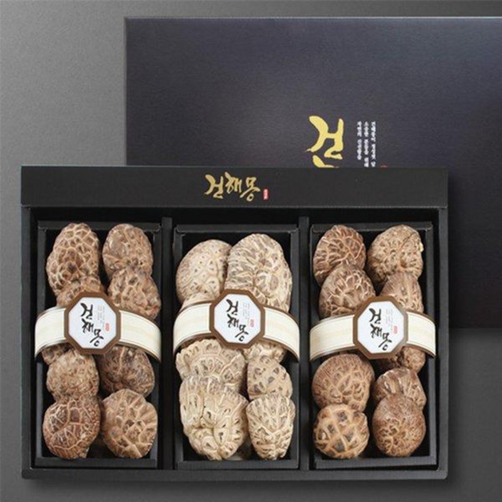 [건해몽] 장흥 버섯 눈꽃세트 1호흑화고 150g 백화고 170g 흑화고 - 버섯선물세트 | 쿠팡