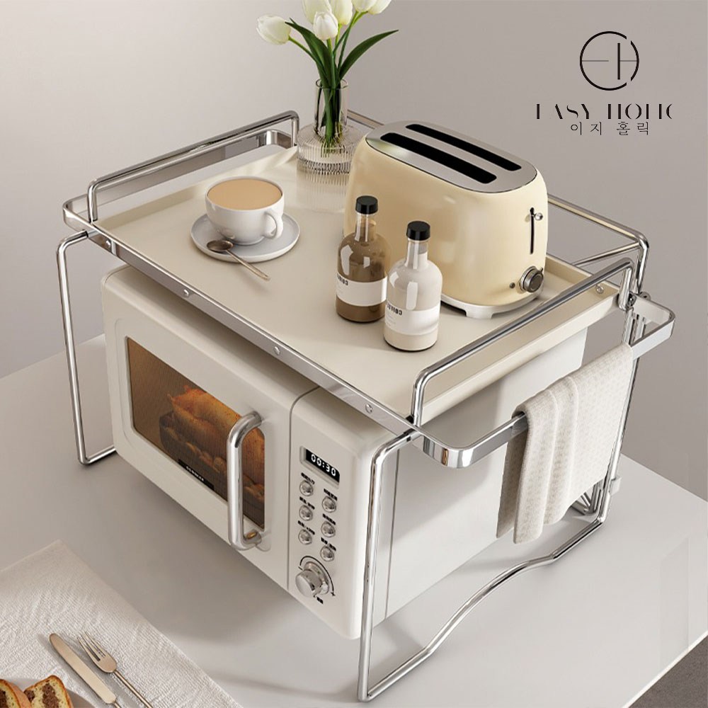 3초 만에 주방 공간을 혁신하는 이지홀릭 전자레인지 선반