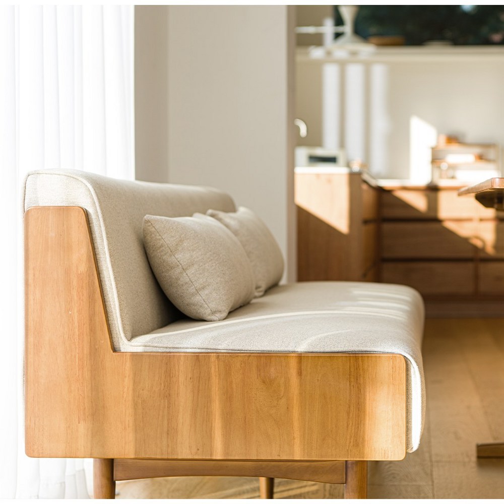 편안함, 내구성, 스타일의 만남: 레트로하우스 미네 3인 원목 패브릭 소파 1800