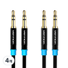 벤션 무산소 3.5mm 스테레오 고급형 AUX 케이블 0.5m 2p, 혼합색상, 4개