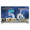 더함 4K UHD QLED MiniLED DLG 120Hz 로컬디밍 돌비 AI 구글 5.0 스마트 TV 방문설치, 191cm(75인치), UA751MINILED Google5.0 120Hz 2025C, 스탠드형
