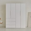 웰퍼니쳐 카린 1단 행거형 + 3단 서랍장 높은 옷장세트 방문설치, 화이트