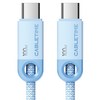 케이블타임 100W C타입-C타입 고속 충전 케이블, 블루, 1개, 0.5m