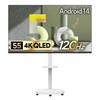 더함 CHIQ 4K UHD QLED DLG 120Hz 돌비 AI 스마트 구글5.0 TV + 이동식 TV스탠드 삼탠바이미 화이트 세트, 140cm(55인치), UA551QLED Google 5.0 120Hz 2025, 스탠드형, 고객직접설치