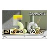 더함 4K UHD LED 스마트 120Hz 돌비 AI 구글 5.0 TV, 109cm(43인치), UA431UHD M9GP CINEMA60 2025 WHITE, 스탠드형, 고객직접설치