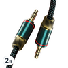 벤션 은도금코어 3.5mm 스테레오 TRS AUX 케이블 1.5m, BAYGG, 그린, 2개