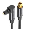 벤션 90도 회전형 하이파이 오디오 광 사운드바 Toslink 각대각 SPDIF 케이블, BKDBH-2m, 블랙, 1개