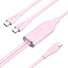 벤션 100W PD C타입-멀티 C타입 고속충전 케이블, 1.5m, 핑크, 1개