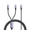 UGREEN 유그린 2in1 C-C타입 140W 고속충전 데이터 케이블 PD3.1 올인원 초고속 충전 데이터 메쉬 케이블 맥북 아이폰 삼성 샤오미 호환, 1개, 스페이스 그레이, 1.5m