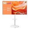 와이드뷰 4K UHD QLED 화이트에디션 구글 3 스마트TV + 삼탠바이미 이동식 거치대 화이트 세트, 127cm(50인치), QWGE50UT1, EKWBYME50W, 이동형 스탠드, 고객직접설치