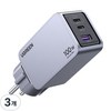 UGREEN 유그린 Nexode Pro 100W GaN c타입 접지형 고속충전기 KR 플러그 3포트 PPS PD3.0 고속 충전기 갤럭시 S26 울트라 S25 아이폰 17 호환, 3개, Grey