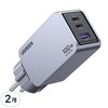 UGREEN 유그린 Nexode Pro 100W GaN c타입 접지형 고속충전기 KR 플러그 3포트 PPS PD3.0 고속 충전기 갤럭시 S26 울트라 S25 아이폰 17 호환, 2개, Grey