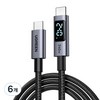 UGREEN 유그린 PD 240W C타입-C타입 LED 디스플레이 고속 충전 데이터 케이블 PD3.1 패브릭 초고속 충전 데이터 케이블 맥북 아이폰 삼성 샤오미 호환 PPS지원, 6개, 블랙, 1m