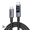 UGREEN 유그린 PD 240W C타입-C타입 LED 디스플레이 고속 충전 데이터 케이블 PD3.1 패브릭 초고속 충전 데이터 케이블 맥북 아이폰 삼성 샤오미 호환 PPS지원, 3개, 블랙, 1m
