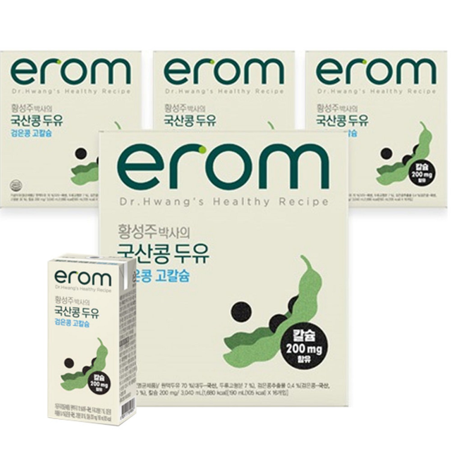 이롬 황성주 박사의 국산콩 두유 검은콩 고칼슘, 190ml, 20개