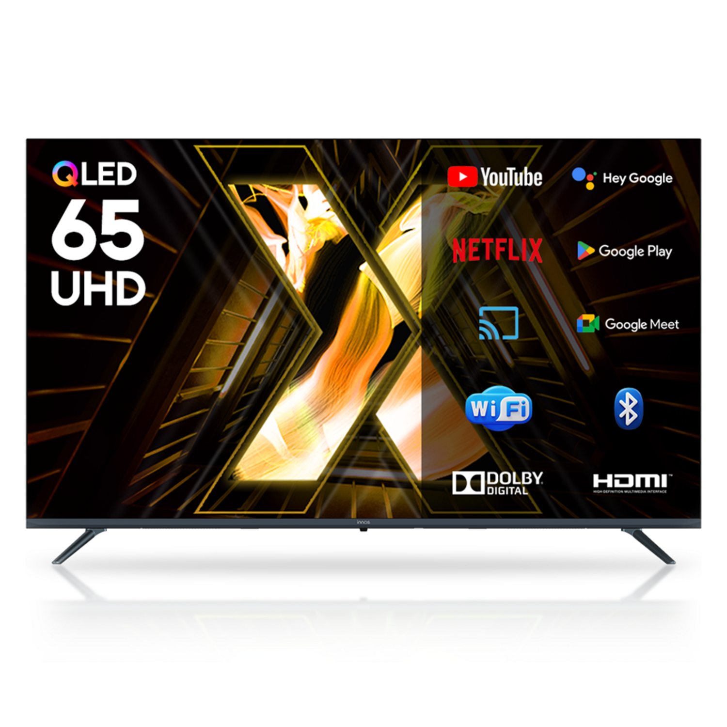 이노스 4K UHD QLED LED 구글 3.0 스마트 TV 방문설치, X65 QLED, 스탠드형, 165.1cm