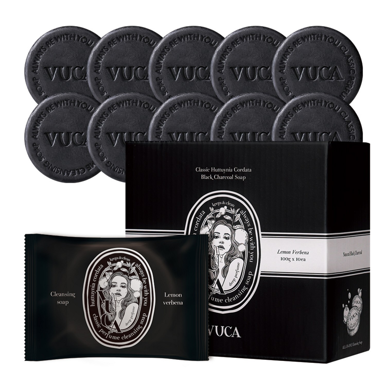 모공 케어의 비결! 뷰카 어성초 블랙 차콜 비누로 피부를 깨끗이 정화하세요!