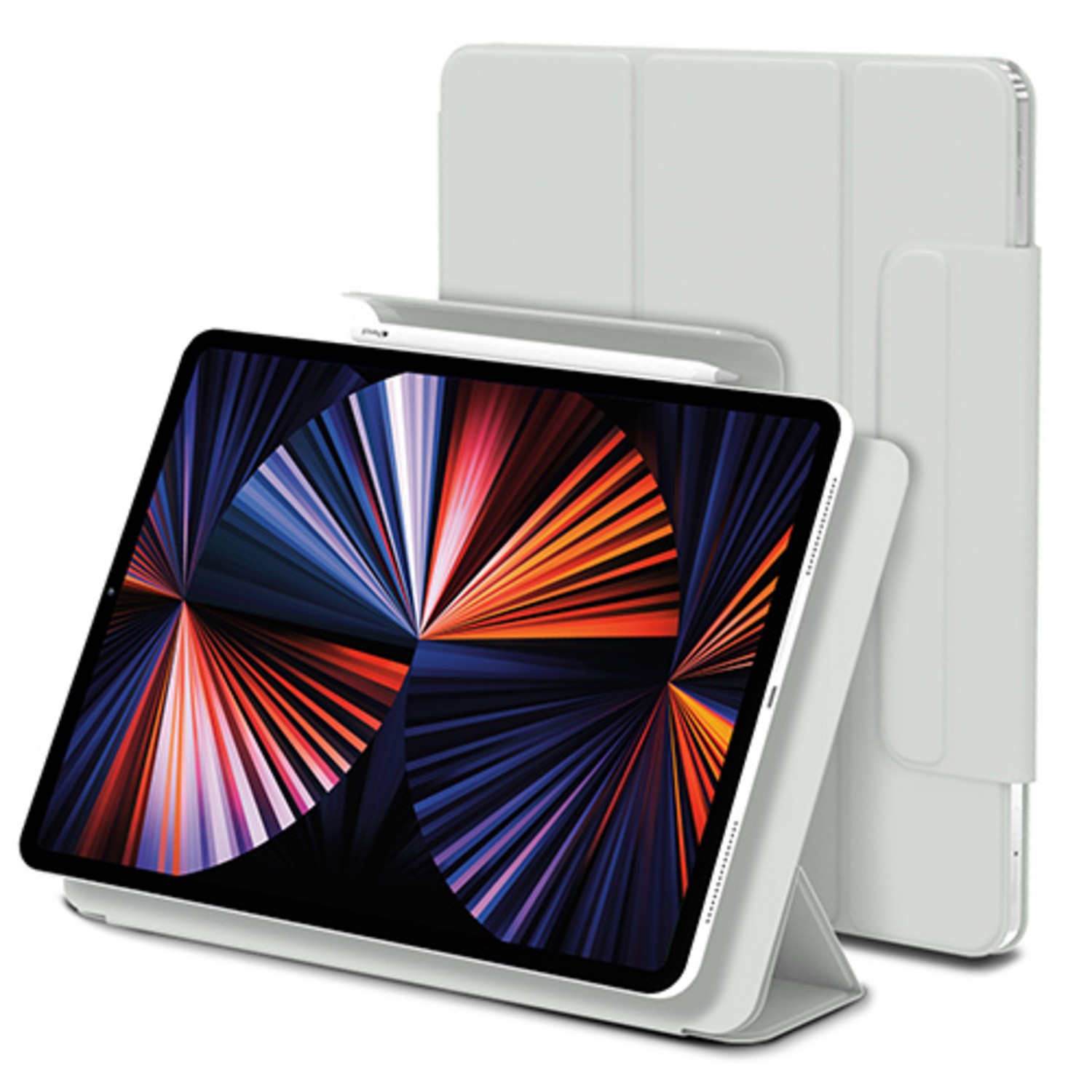 신지모루 마그네틱 폴리오 펜슬 커버 태블릿PC 케이스, 라벤더 퍼플, 1개