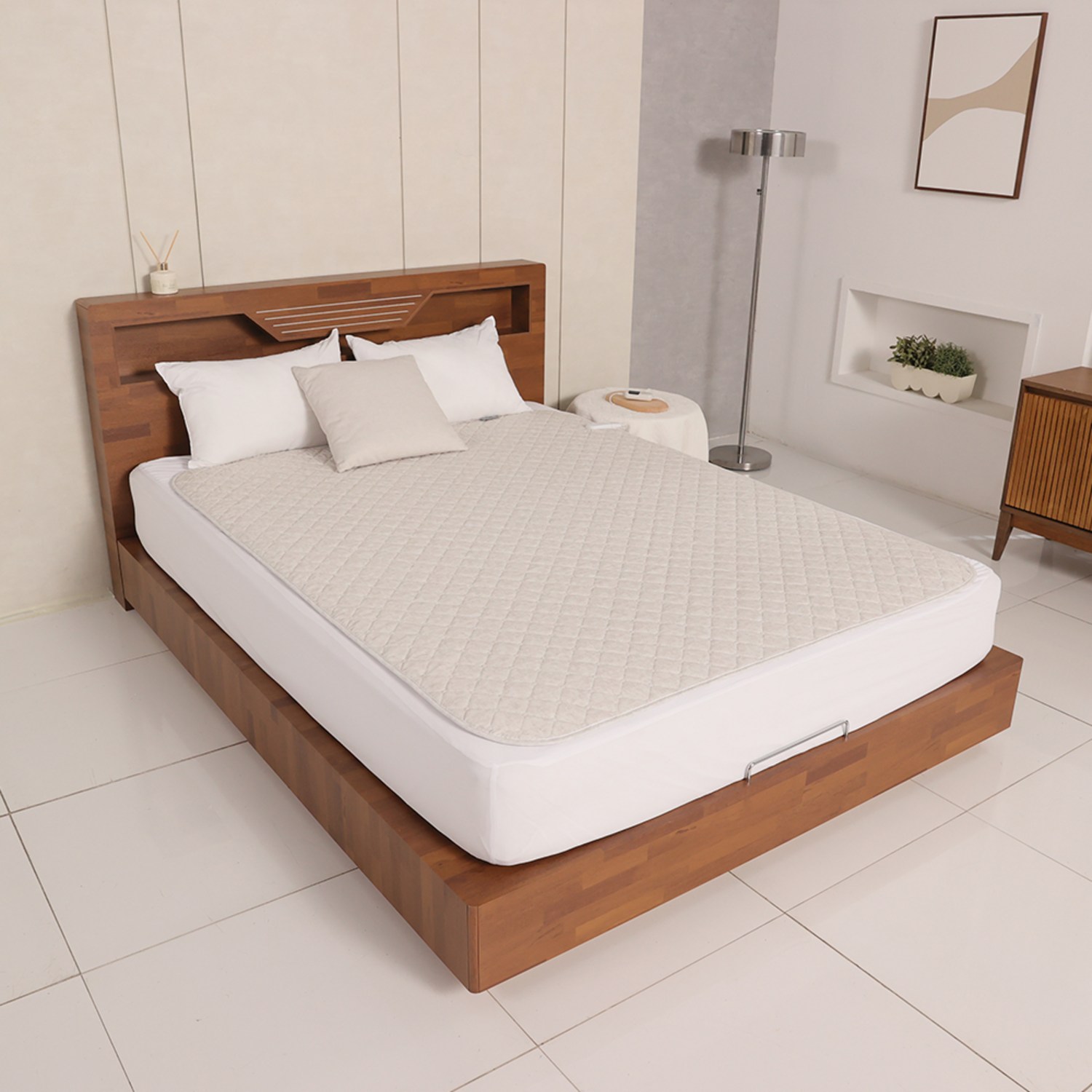 일월 카본 탄소매트 화이트로즈로 포근하고 따뜻한 겨울밤을 선물하세요.