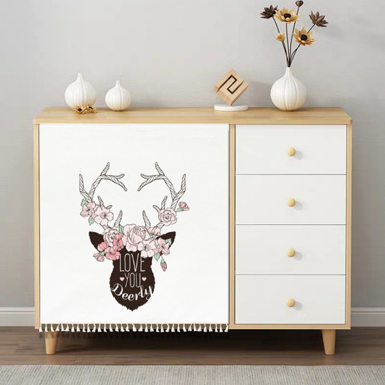 알럽홈 러브유벨크로 캐비닛커튼