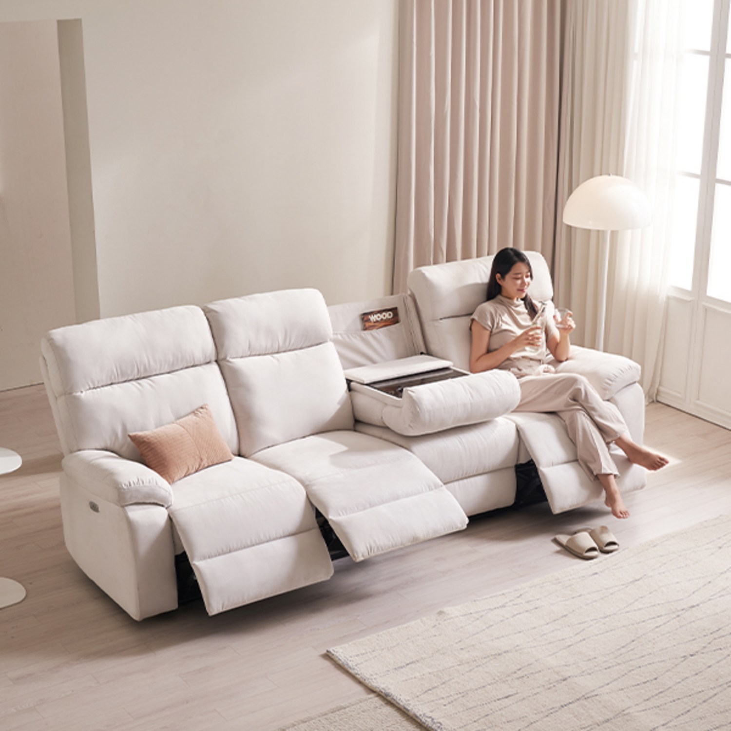 [삼익가구]베이슨 아쿠아텍스 전동 리클라이너 소파 3인용 4인용