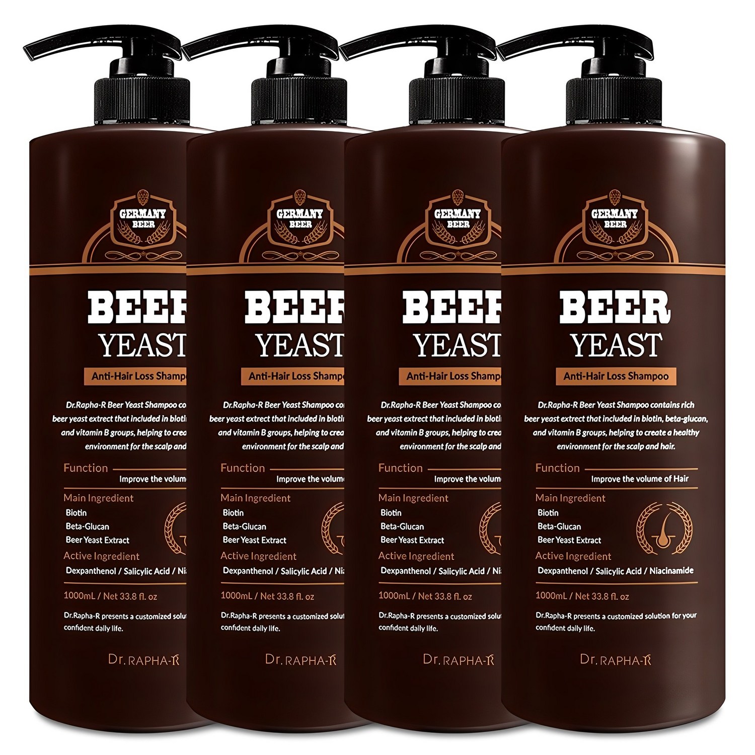 닥터라파알 맥주 효모 샴푸: 볼륨과 건강을 동시에 쏘헤어모로코아르간탈모샴푸