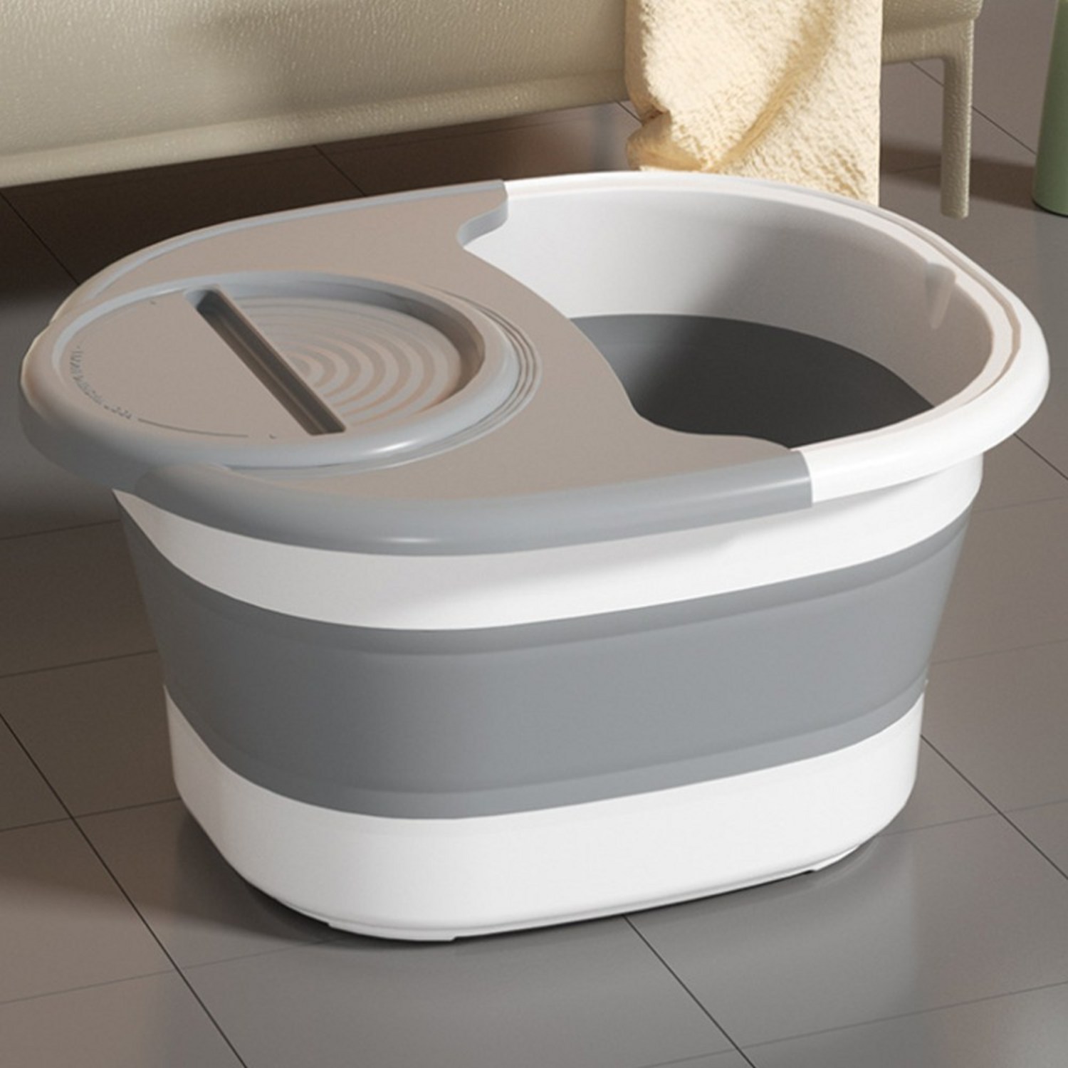 보온력 오래가는 접이식 족욕통 족욕바구니 족욕탕 발마사지, 오렌지, 1개, 오렌지 건식족욕기