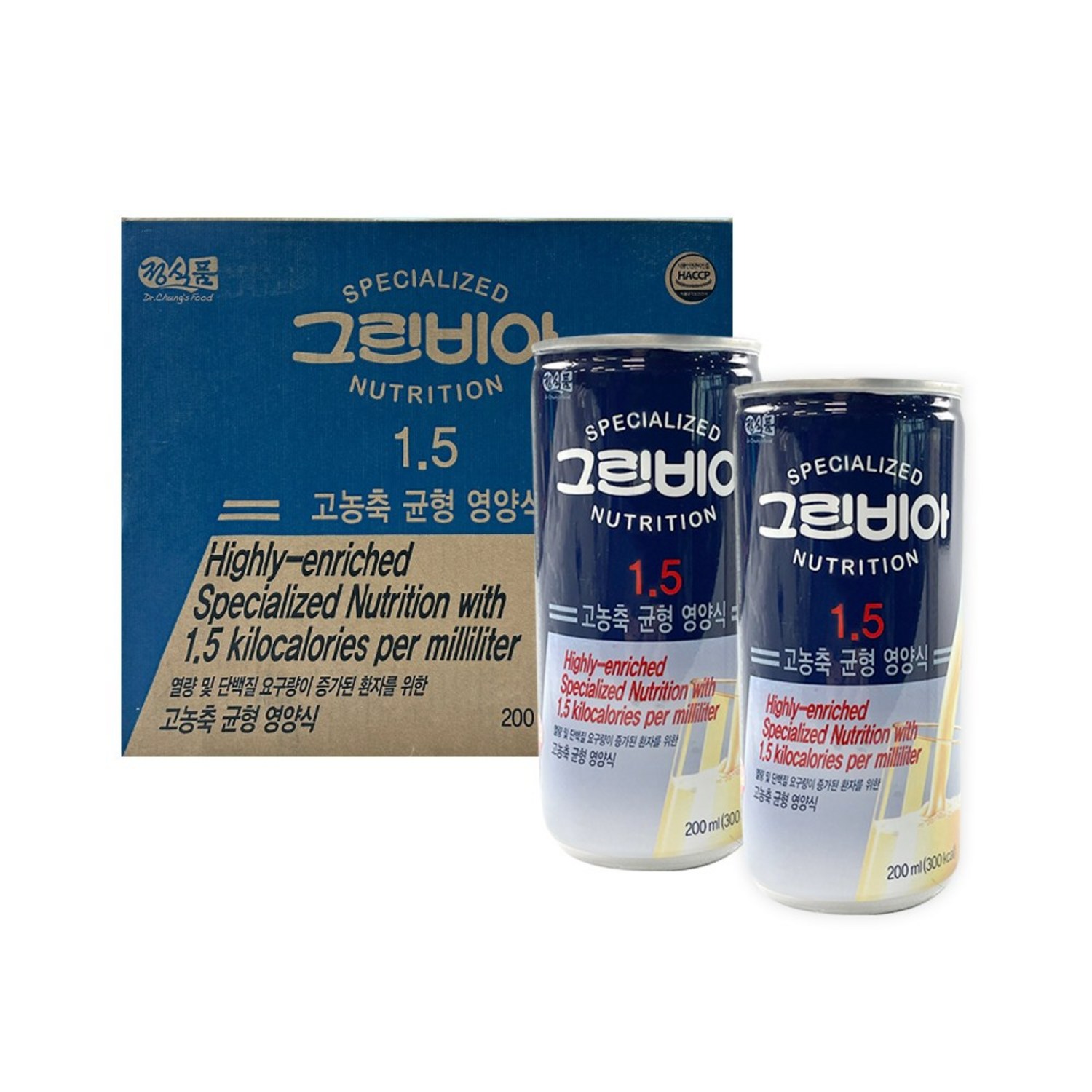 그린비아 1.5 고열량 고단백 저잔사식 고농축 균형 영양식 200ml x 30캔
