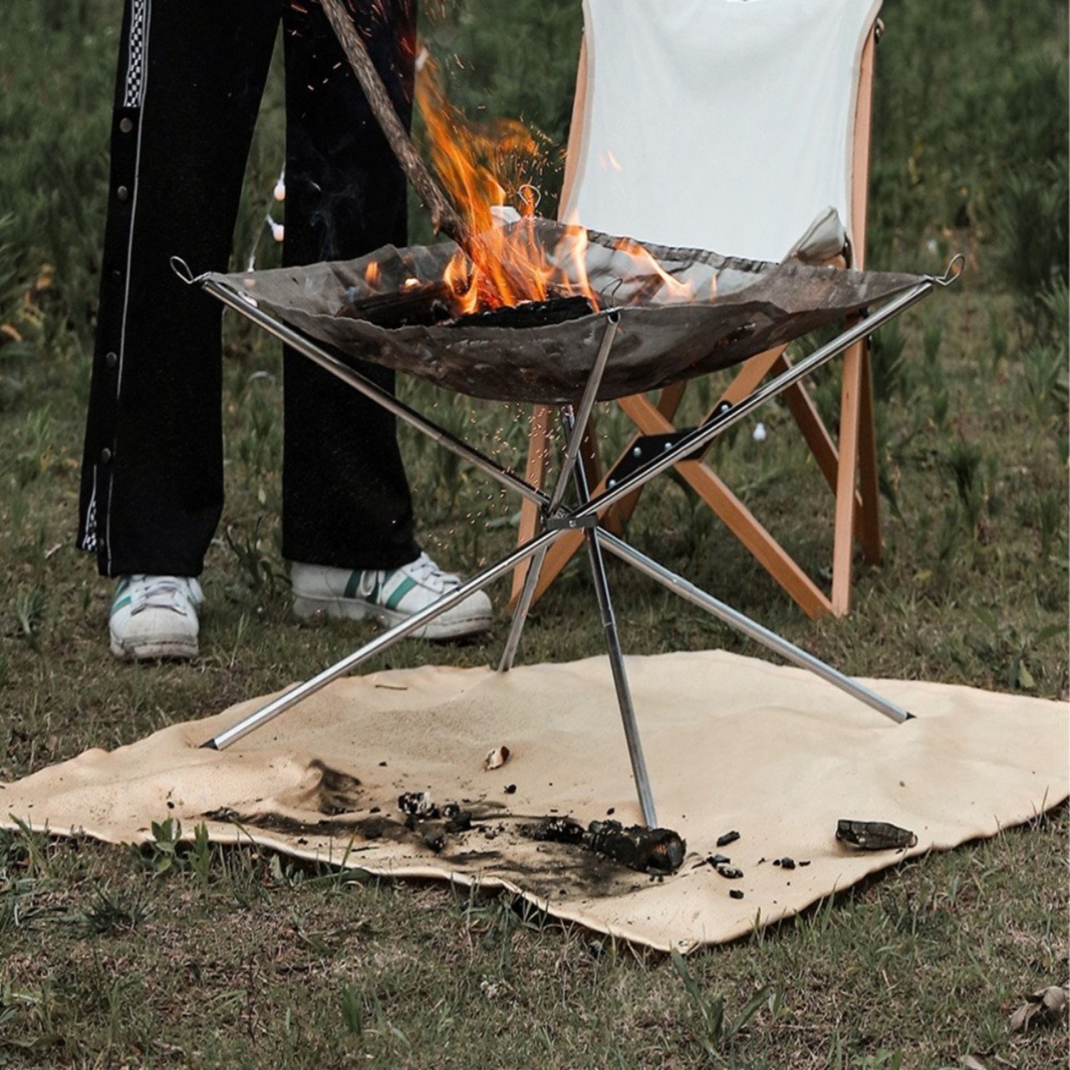 안전과 감성을 더하는 하하남매 캠핑 방염포 화로대 매트