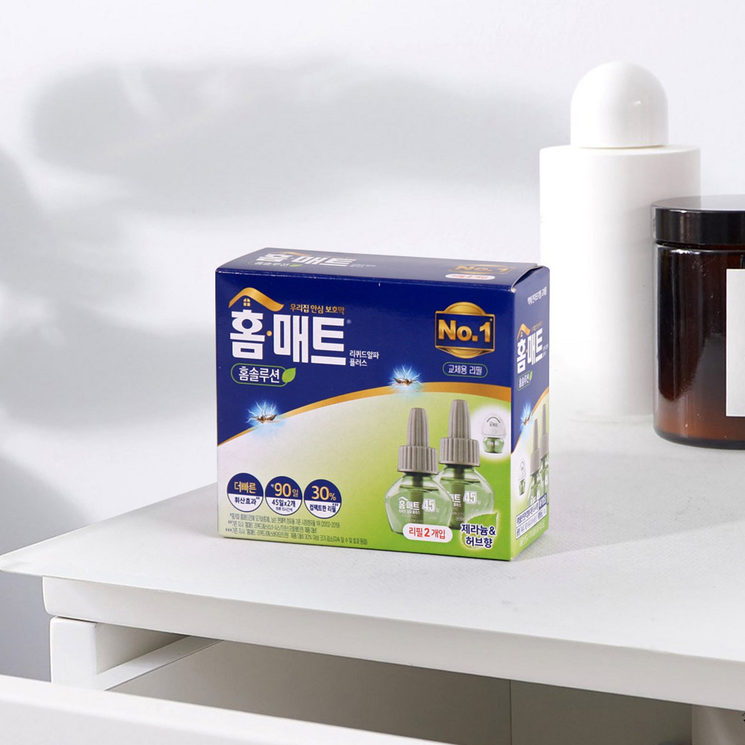 홈매트 홈솔루션 모기 살충 리퀴드 리필 허브향 2개입 약 90일분, 1세트, 29ml