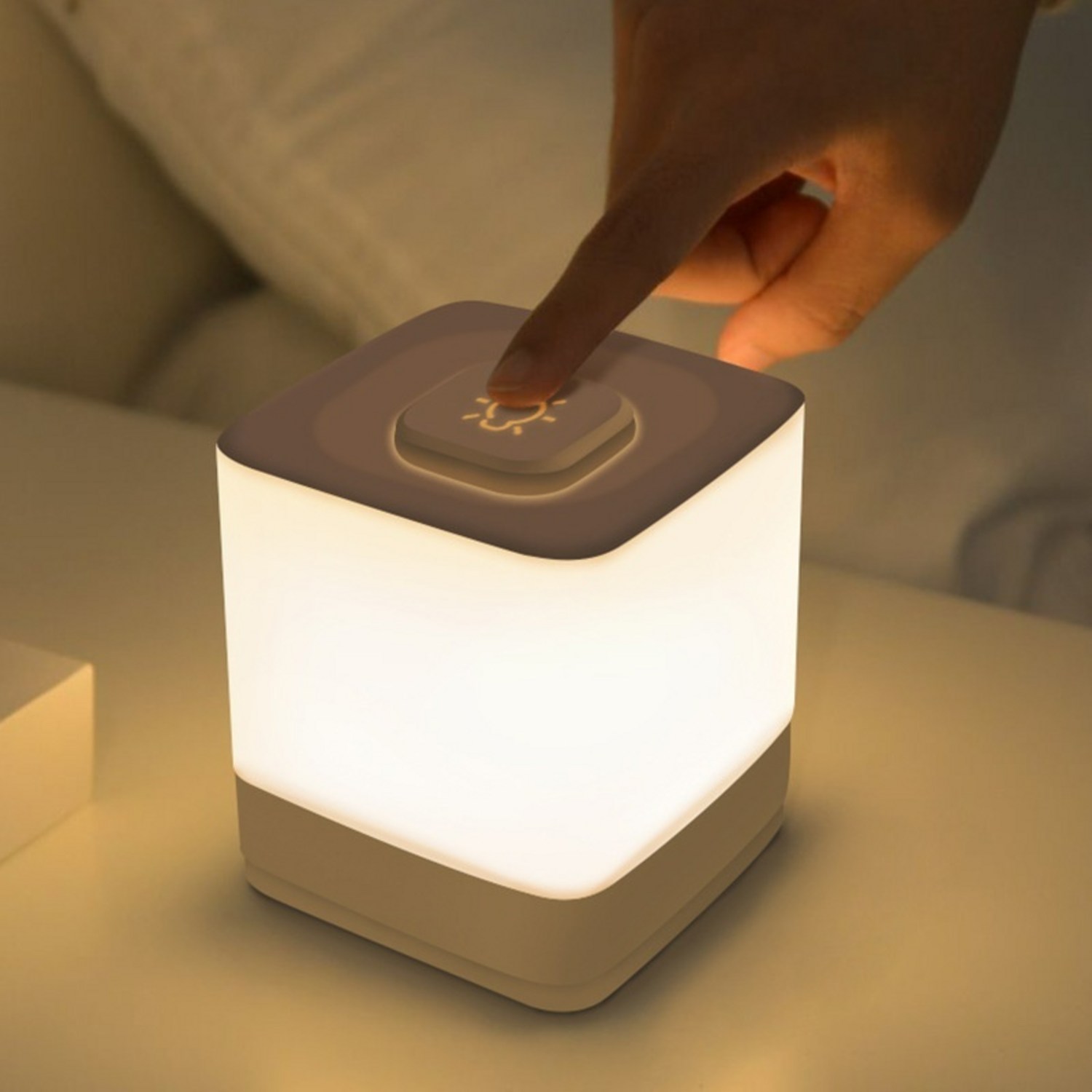 Maxestron 터치램프 LED 무드등 무선 수면등 3색조명 충전식 LP-305, 화이트