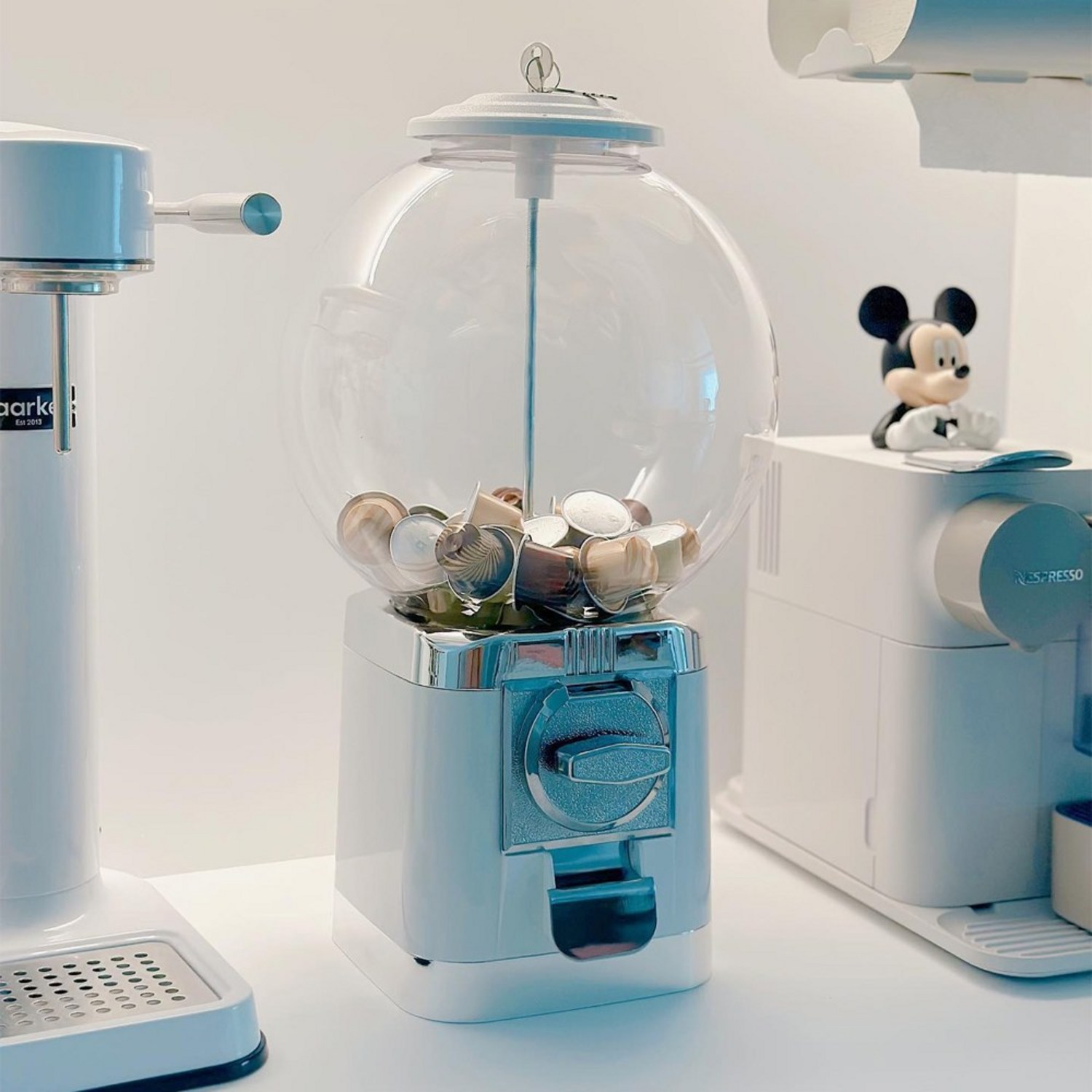 집드리 커피 캡슐 보관용 미니 뽑기 기계 – 블랙, 1개