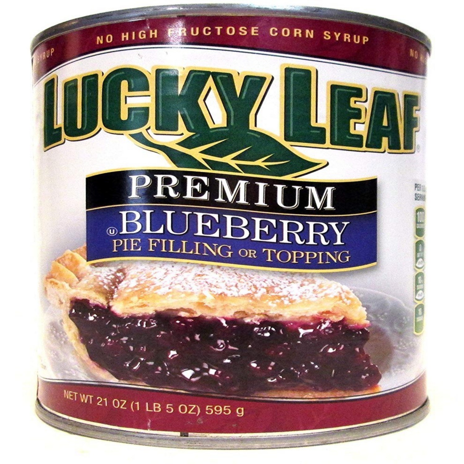 럭키 리프 프리미엄 블루베리 파이 필링 & 토핑 21온스 캔 4팩