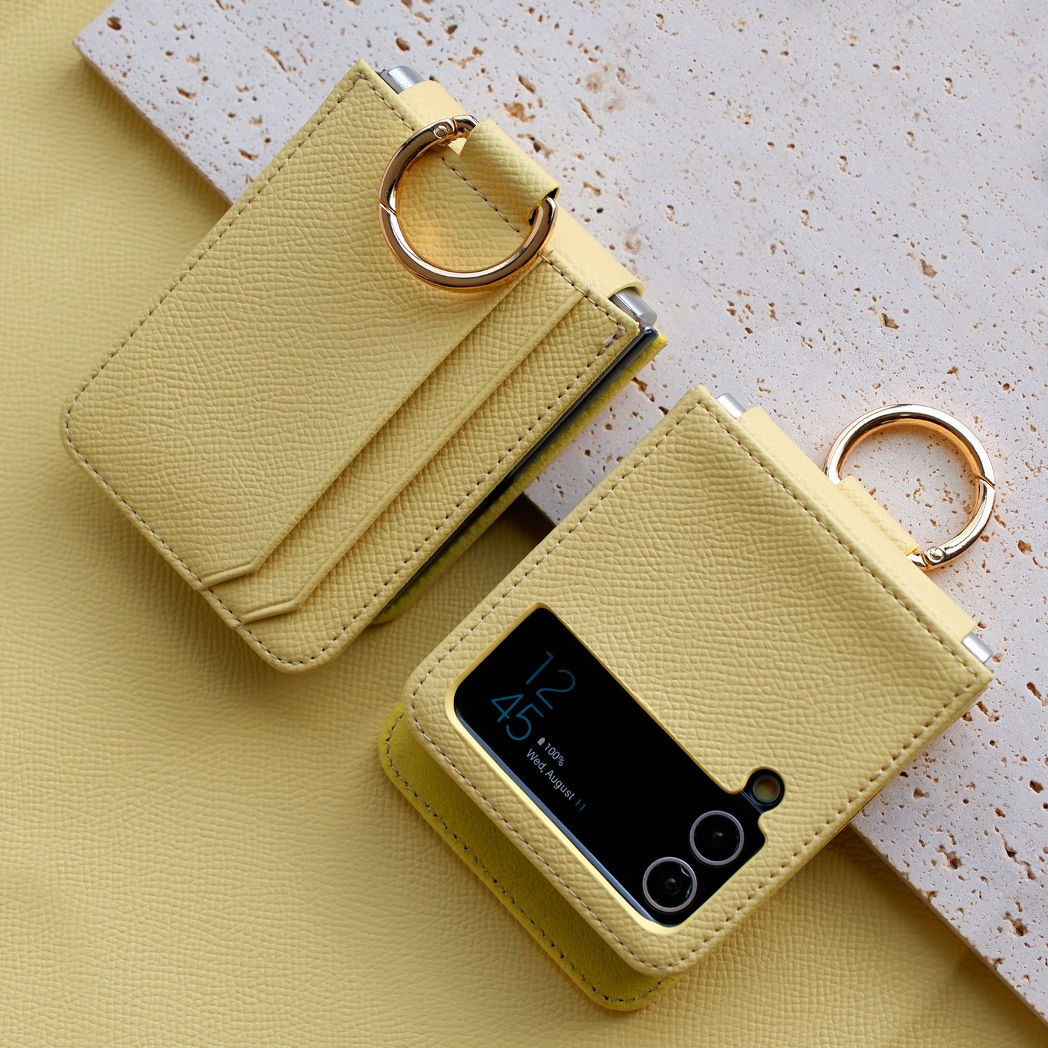 갤럭시 호환 Z플립3 4 가죽케이스 리네시