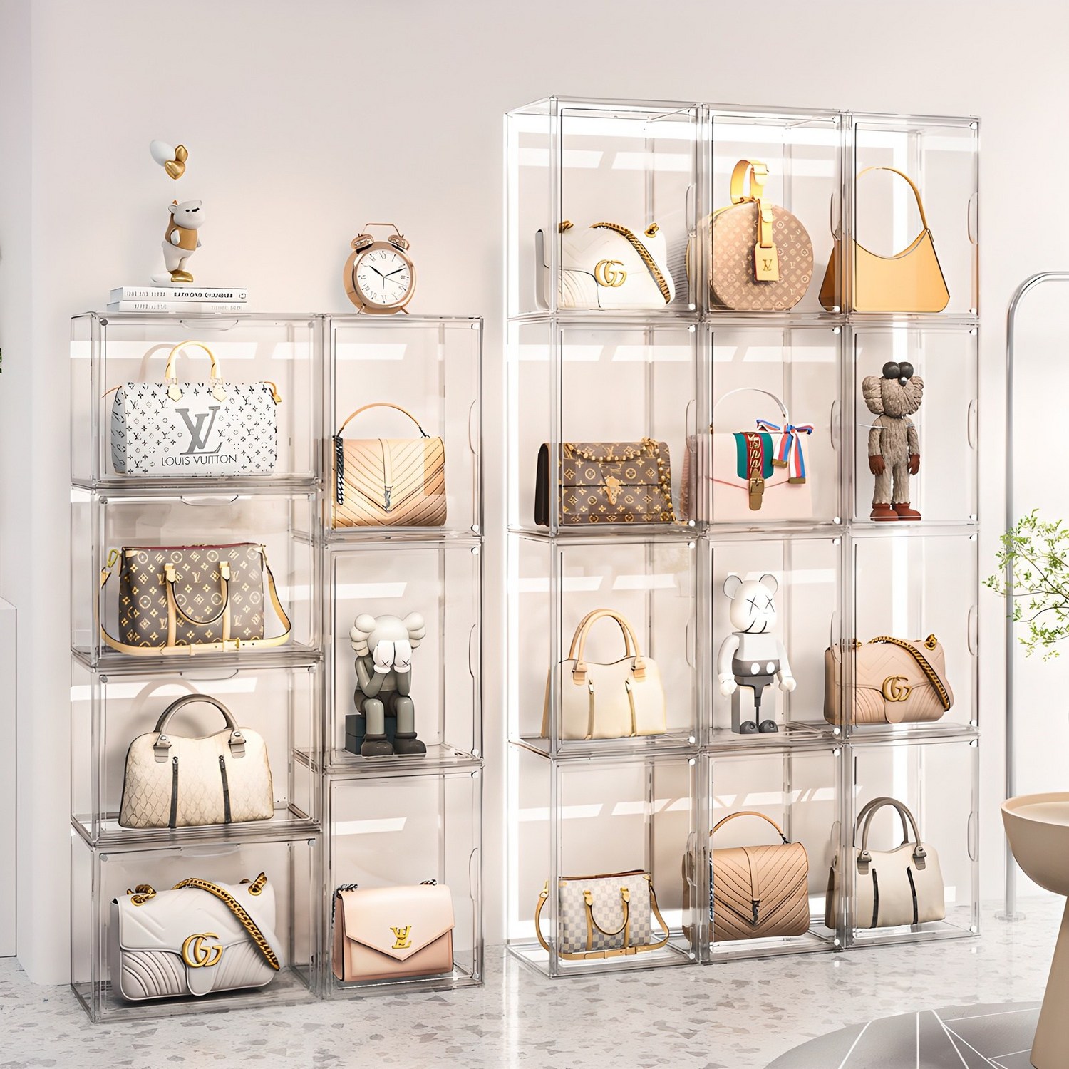 투명한 아크릴 가방정리함으로 명품 가방에 삶을 불어넣자