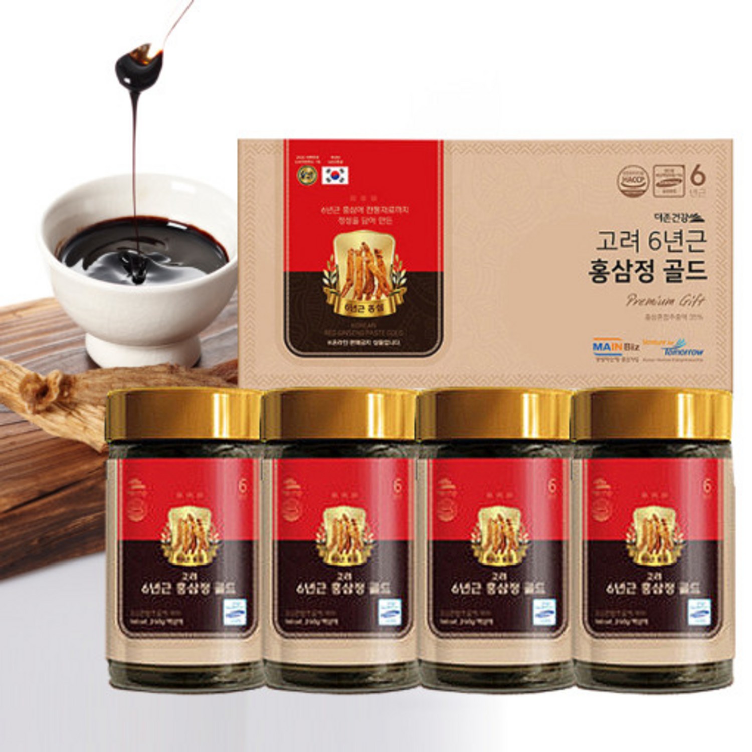 고려 홍삼정 골드 240g 4개 세트 고려 홍삼진액 6년근 고려 홍삼정 차 홍삼 선물세트 홍삼 액기스 고등학생홍삼 갱년기홍삼 장기근속선물 학원선생님선물 처갓집선물 헬스장 개업선물, 240g, 4개