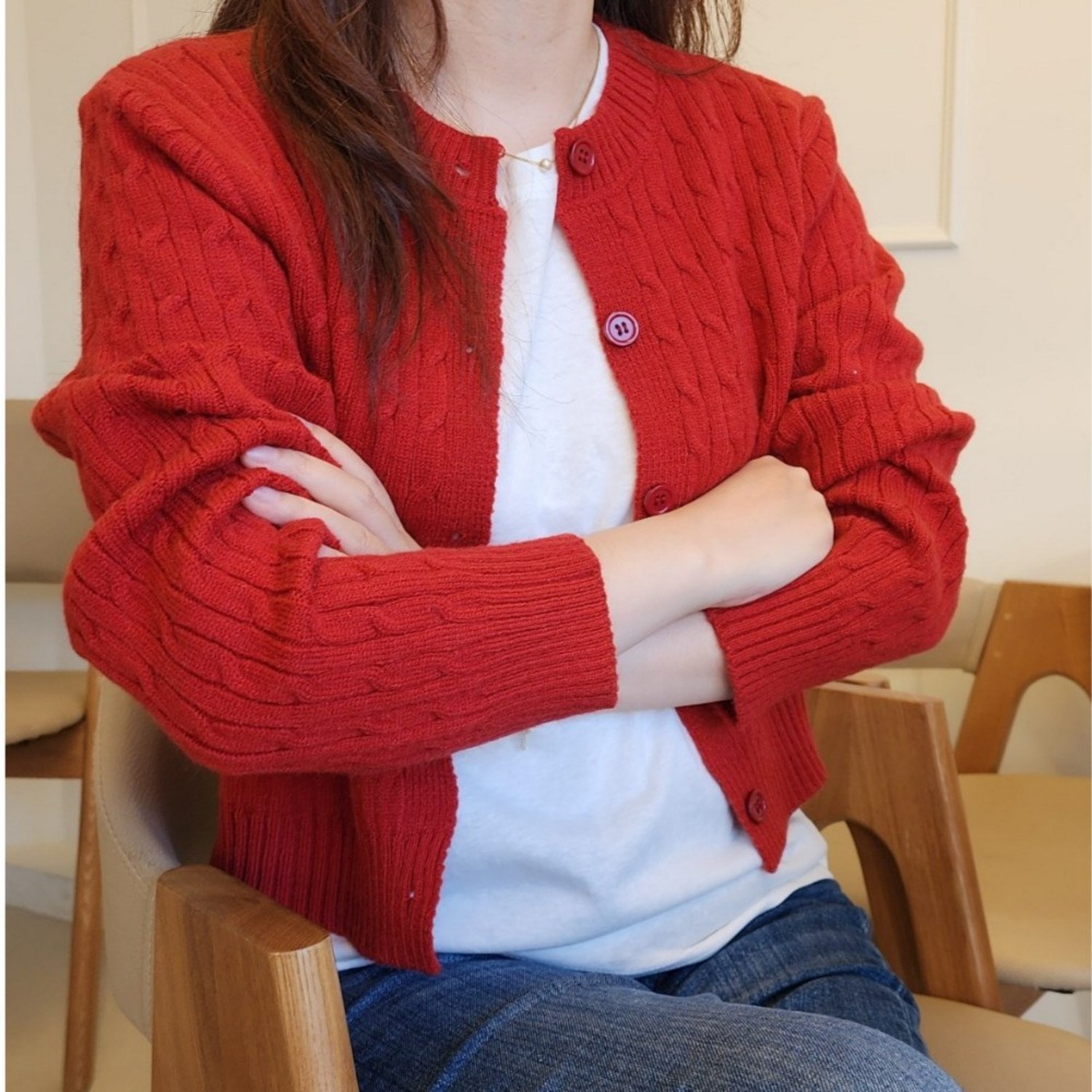 2만원으로 완성하는 봄/가을 스타일, 러벨유 꽈배기 니트 가디건!