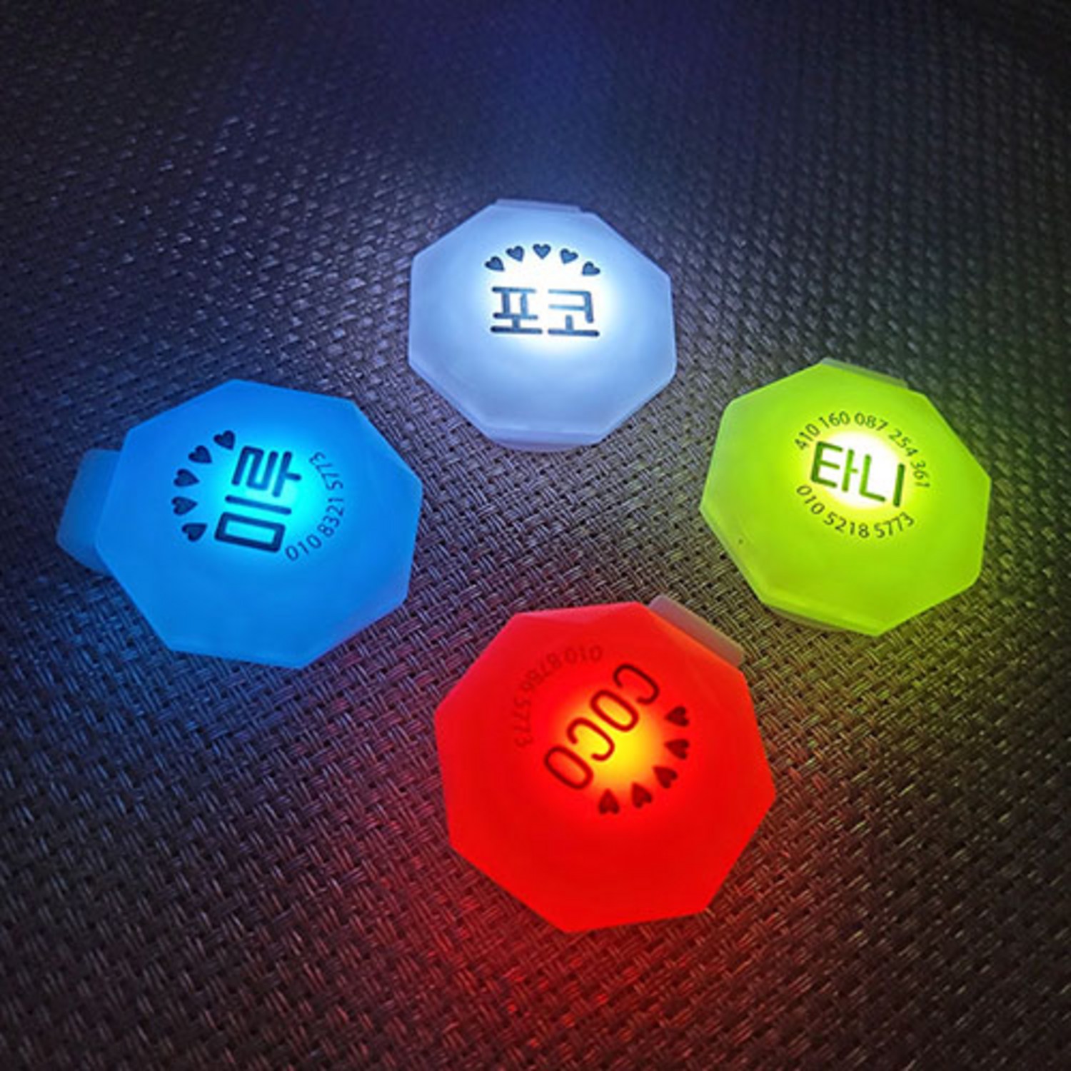 반려견의 안전성을 위한 완벽한 아이템, 앤디스크래프츠 LED 팬던트 강아지인식표목걸이