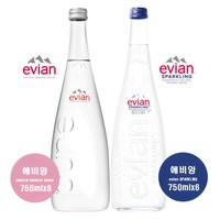 에비앙 로스카 750 6병+에비앙 스파클링 750 6병 (1박스), 12개, 750ml