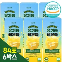 하루톡 유기농 레몬즙 스틱 포 NFC 착즙 100% 1일 1레몬 주스, 6박스, 280ml