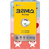 크리넥스 천연펄프 카카오 디럭스 미니 각티슈 2겹, 230매, 6개