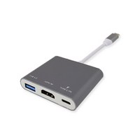 뉴비아 C타입 USB 3.0 멀티 포트 허브 c-hcu, 그레이