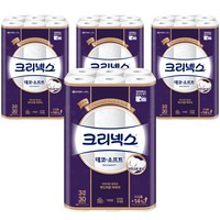 크리넥스 데코 앤 소프트 천연펄프 3겹 고급롤화장지, 27m, 30개입, 4개