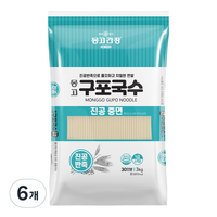 몽고식품 구포국수 진공중면, 3kg, 6개