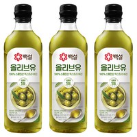 백설 압착올리브유, 900ml, 3개