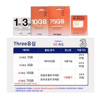 유럽유심 쓰리유심 유럽내통화 무제한, 10GB 유럽내 통화무제한, 1개