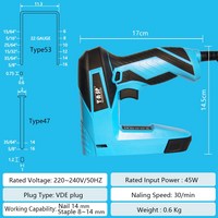 타정기 네일건 전기 전동 타카230V 2 in 1 Electric Staple Gun 건설 스테이플러 네일 Tacker for Diyer 홈, 1개