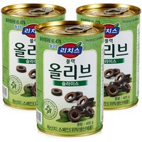 동서 리치스 슬라이스 블랙 올리브, 405g, 3개