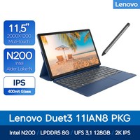 [레노버] Lenovo Duet3 11IAN 82XK0002KR /Intel® N200/8G/128G/11형 2K (2000x1200) IPS 400nits/679g, Free DOS, 8GB, 128GB, 인텔 n200, 블루