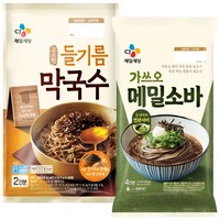 CJ 고소한 들기름막국수 356g (2인분) 가쓰오 메밀소바 1136.8g(4인분), 1개